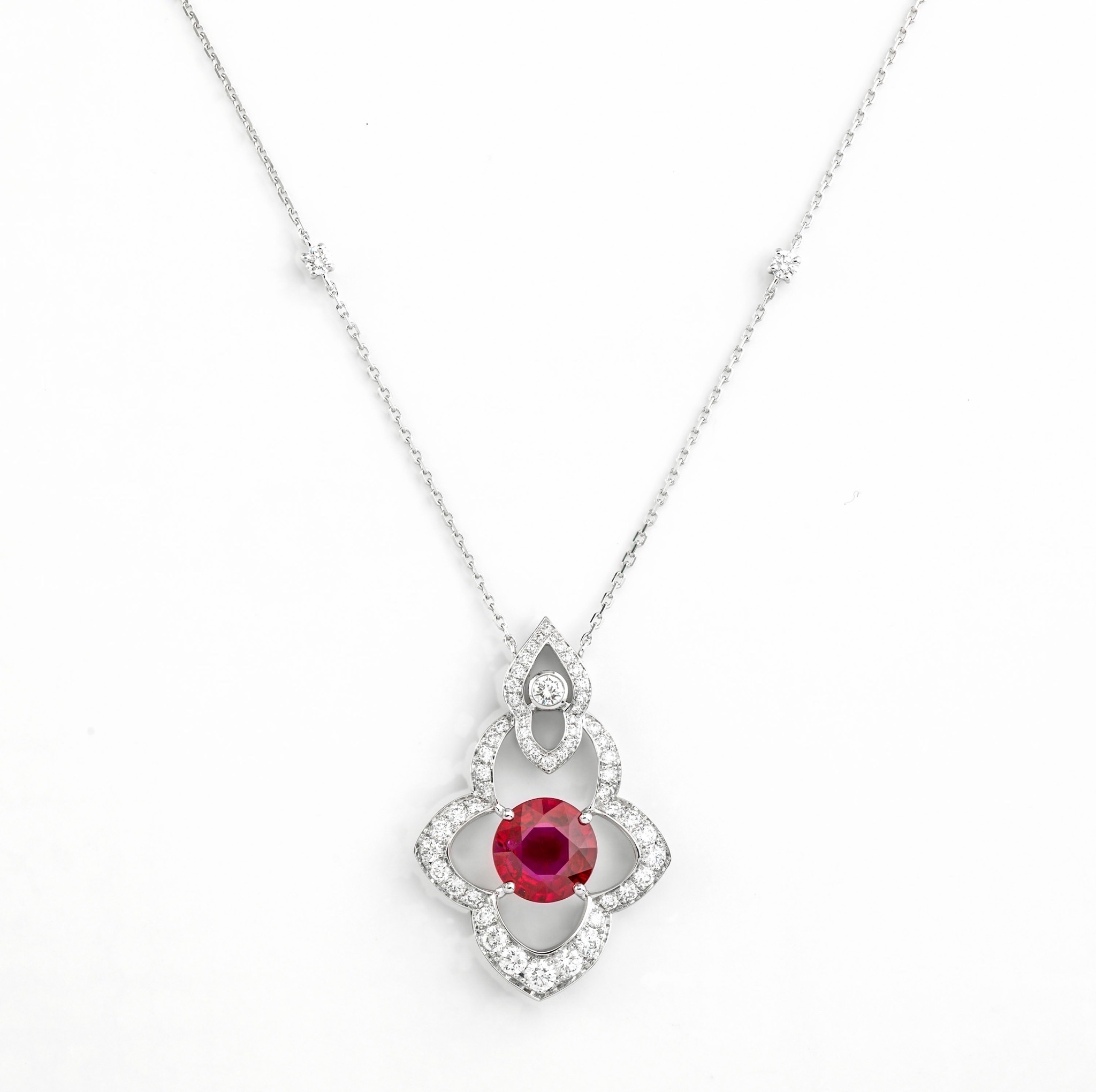 Art Deco Ruby and Diamond Necklace